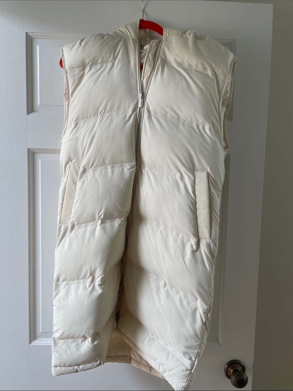 Mango Oversized Puffer Vest in Cream